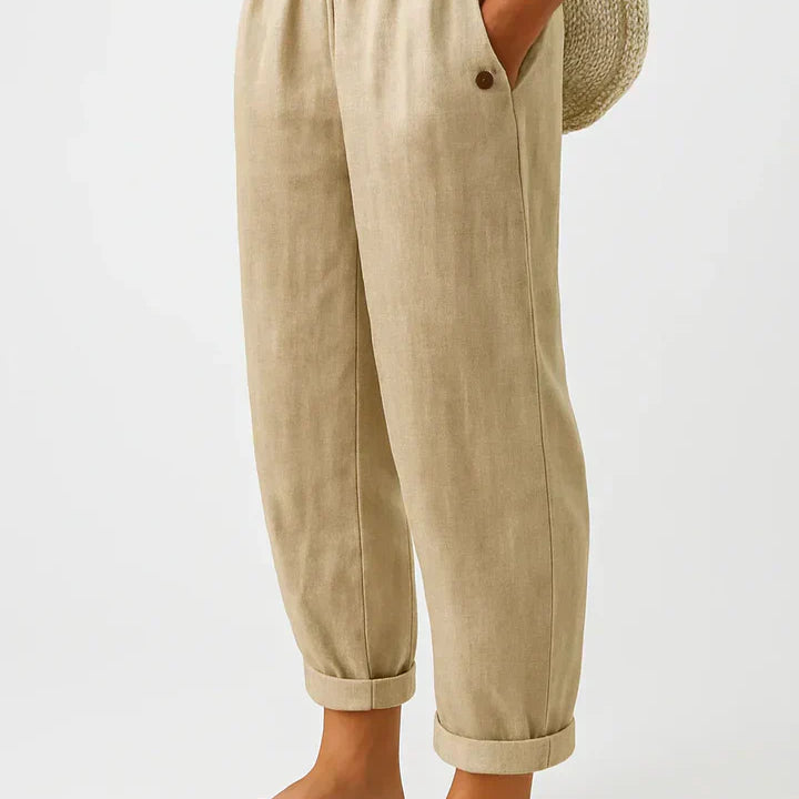 Romina Elegant Linen and Cotton Pants with Timeless Style